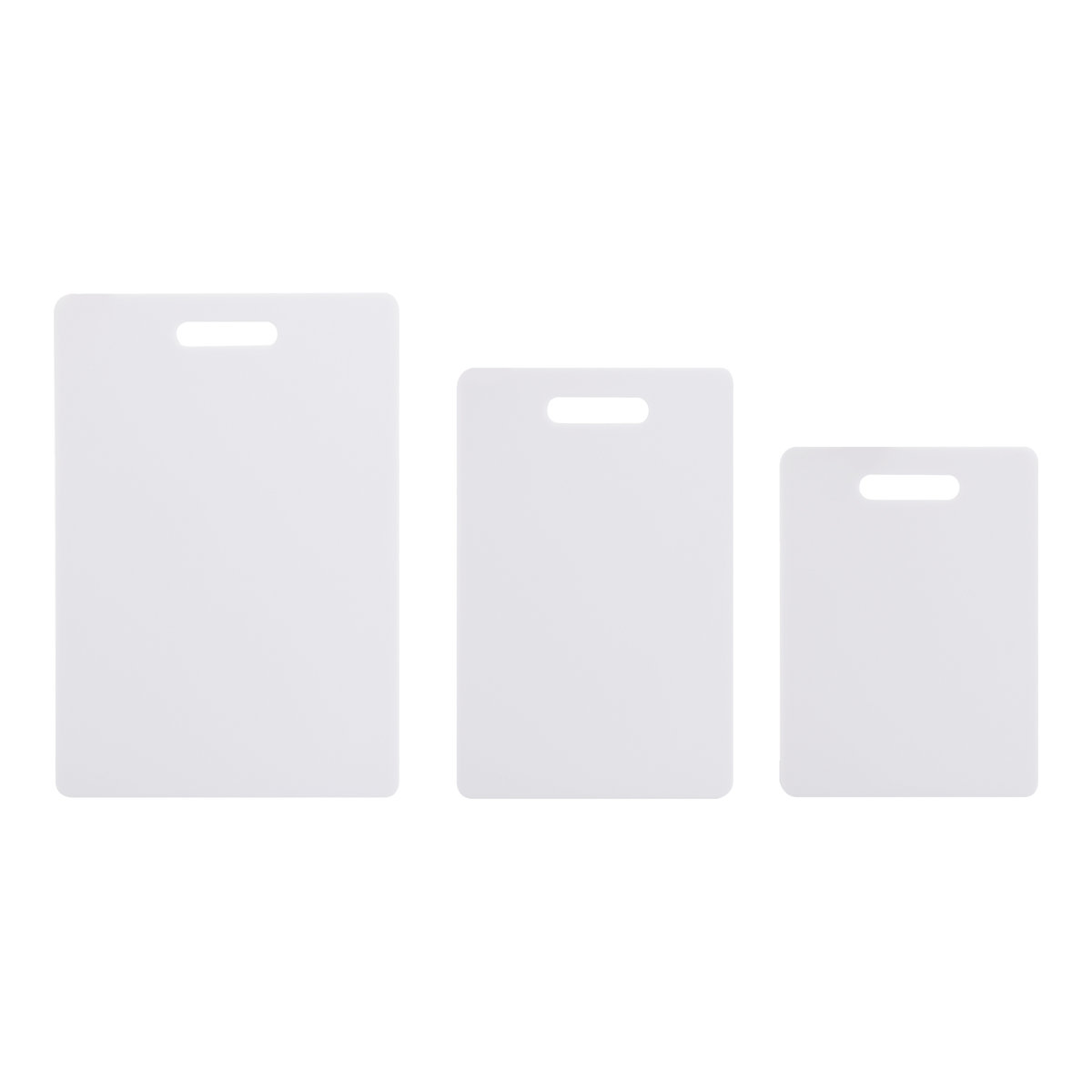 Farberware 3 Pieces Plastic Cutting Board Set, Rectangle, White